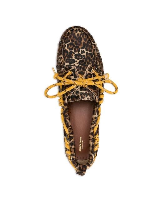 Golden Goose Deluxe Brand White Leopard-Print Loafers for men