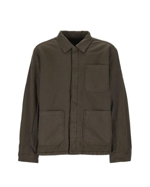 KEELING Green Veste En Coton À Poches Plaquées for men