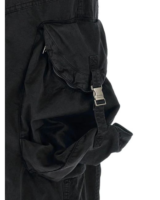 The Attico Black Panelled Cargo Pants