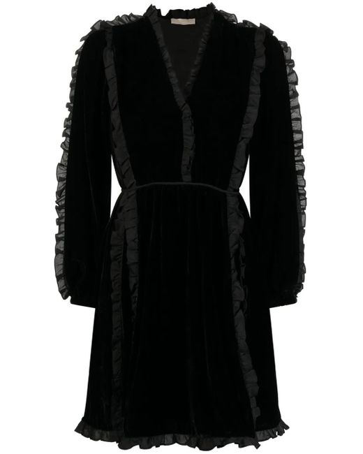 Ulla Johnson Mini-Jurk Met Ruches in het Black