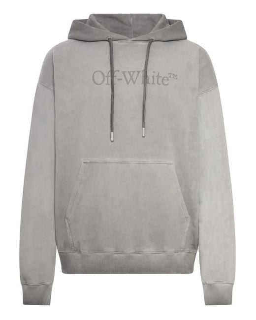 Off-White c/o Virgil Abloh Logo-Print Hoodie in Grey for Men Lyst UK