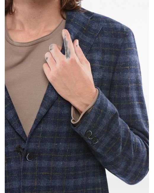Corneliani Blue Nino Danieli Checked Blazer for men