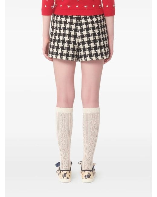 Valentino Garavani Black Damier Light Tweed Shorts