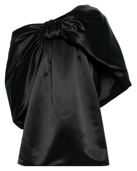 Vestido corto con lazo oversize Simone Rocha de color Black
