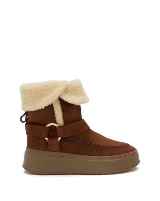 Odissi Brown Suki Harnessed Suede Boots