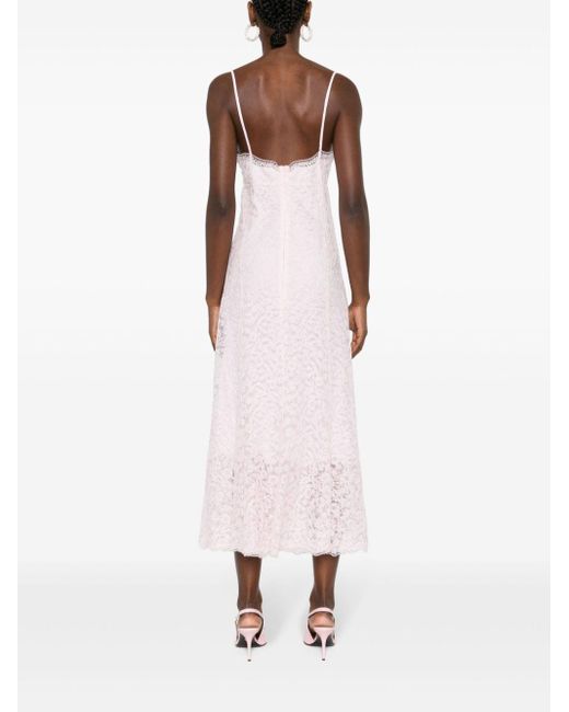 Ermanno Scervino Pink Corded-lace Maxi Dress