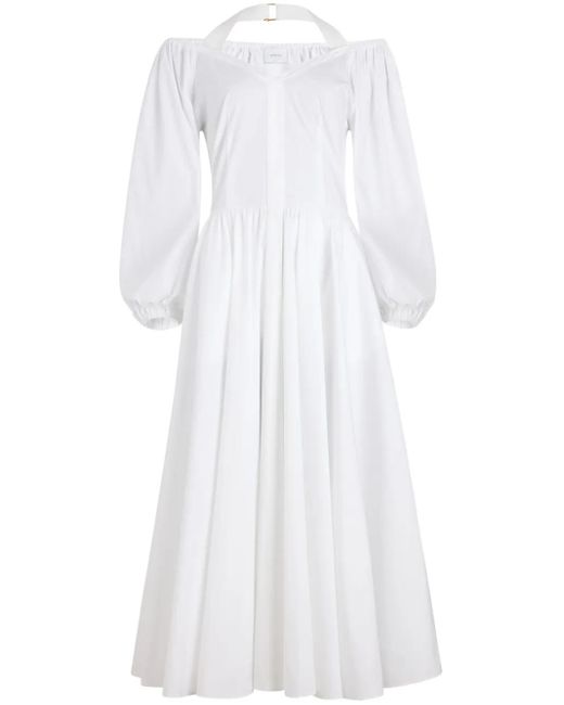 Patou White Kleid aus Popeline