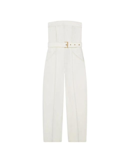 ARMANI EXCHANGE White Combinaison-Bustier À Taille Ceinturée