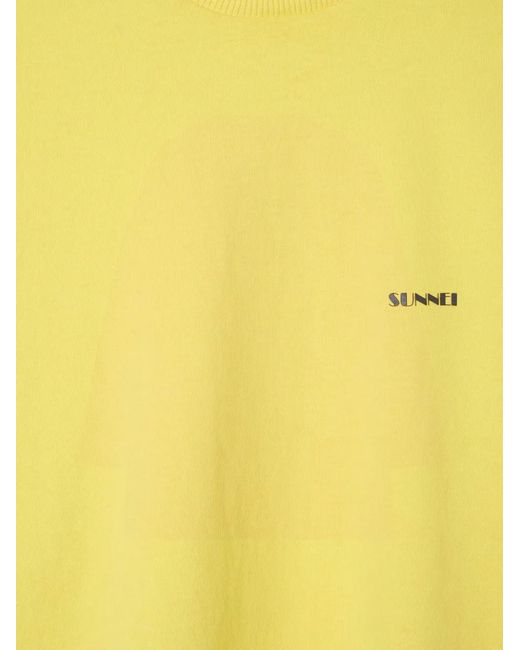 Sunnei Yellow Mega Long-Sleeve T-Shirt