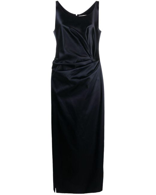Fendi Black Gathered Silk Dress
