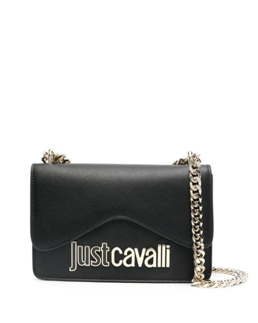 Just Cavalli Black Logo-lettering Cross Body Bag