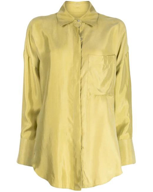 Camisa con cuello italiano Bambah de color Yellow