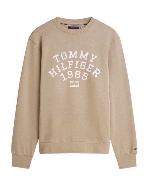 Tommy Hilfiger Natural Logo-Lettering Crew-Neck Sweatshirt for men