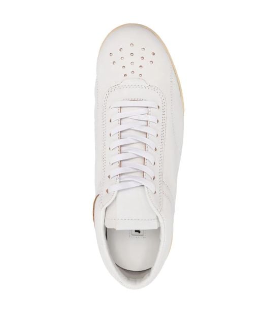 Jil Sander White Logo Low-Top Sneakers