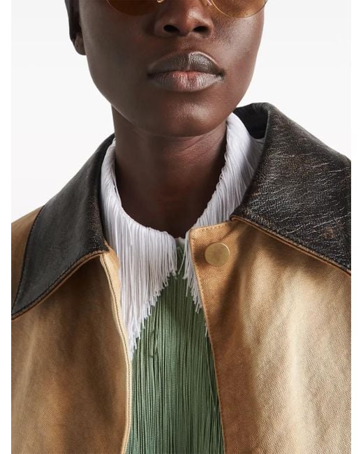 Prada Natural Ripped Canvas Jacket