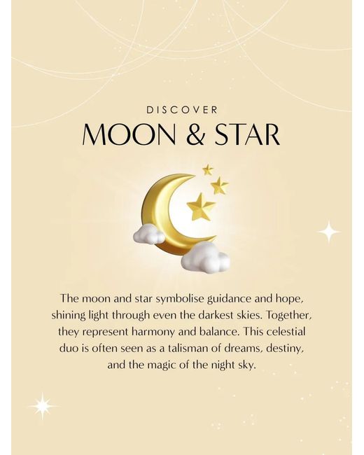 Ottoman Hands Metallic Moon And Star Drop Stud Earrings