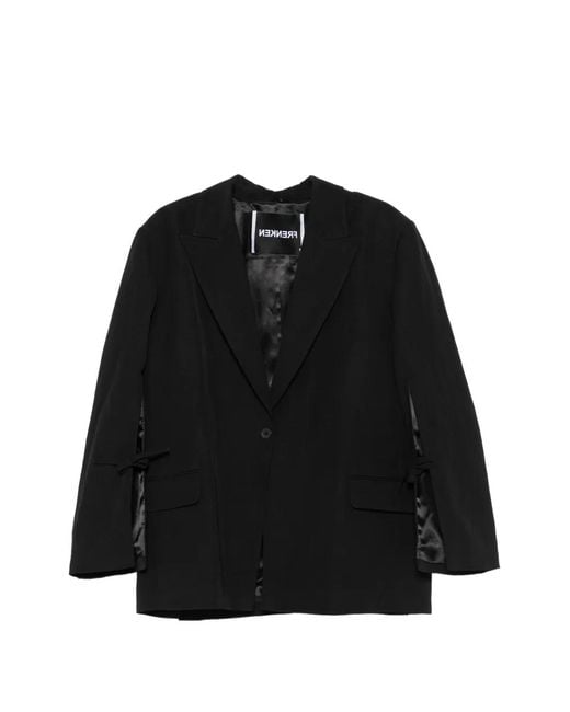 frenken Black Bow-Embellishment Blazer