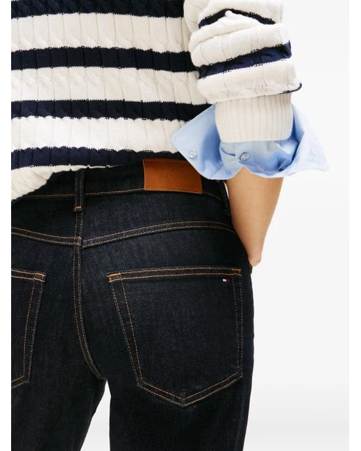 Vaqueros con parche del logo Tommy Hilfiger de color Black