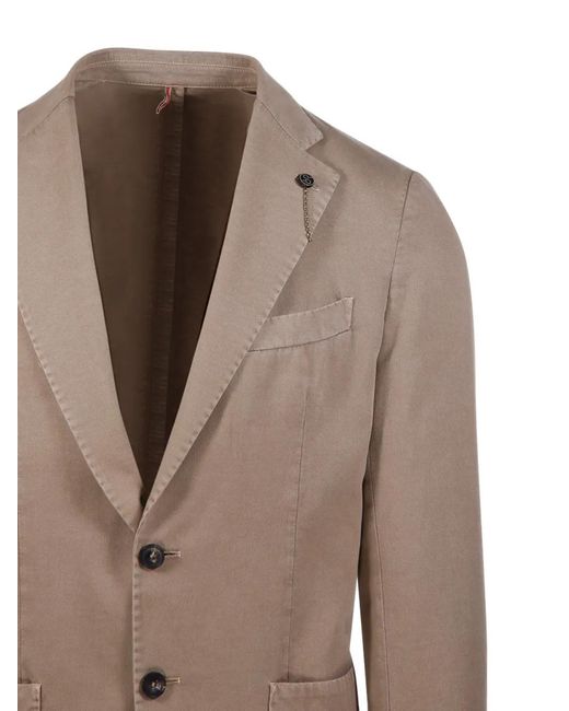 Santaniello Brown Notched-Lapel Blazer for men