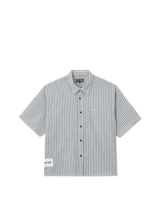 Izzue Gray Striped Button-Fastening Shirt for men