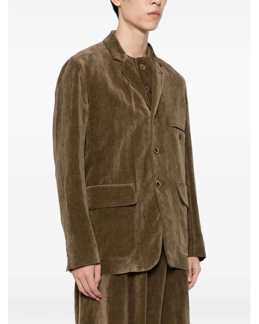 Uma Wang Brown Veste À Boutonnière for men