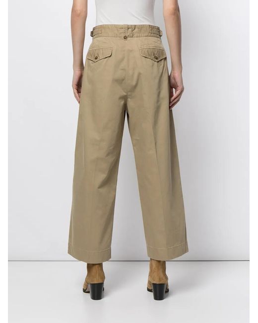 RRL Natural Wide-Leg Cropped Trousers
