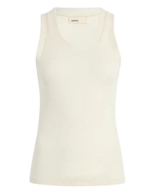 Khaite White Isha Sleeveless Top