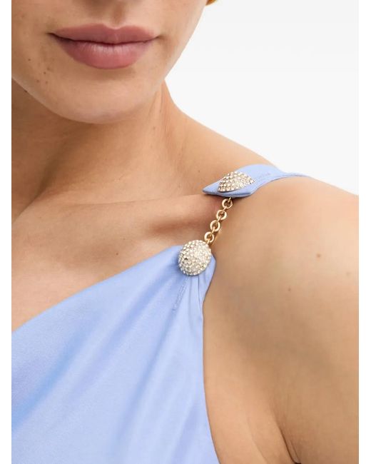 Twinset Blue Draped Midi Dress