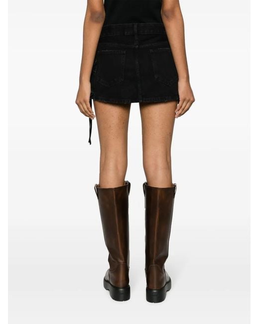 The Attico Black Fay Cargo Denim Mini Skirt
