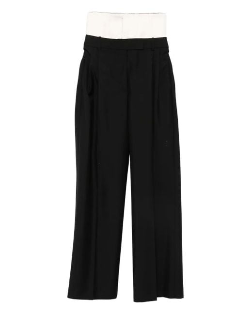 Rohe Plooibroek Met Gelaagd Effect in het Black