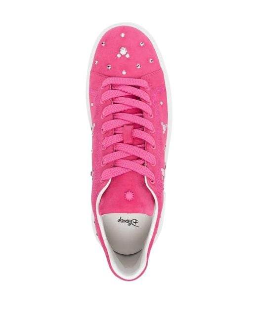 Stuart Weitzman Pink X Disney Crystal Embellished Low-Top Sneakers