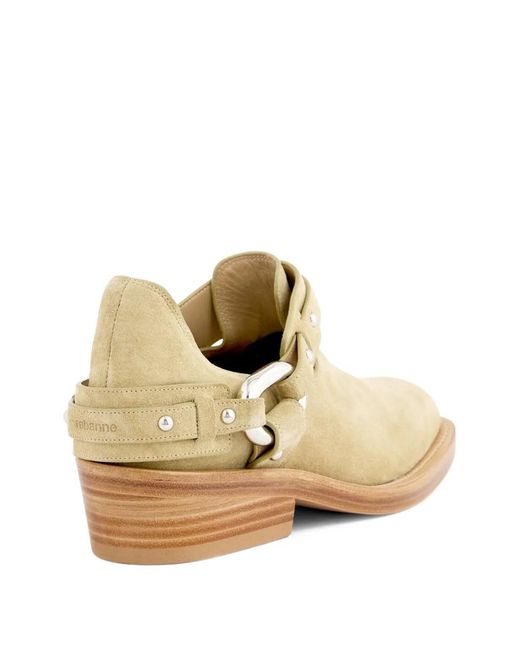 Rabanne Brown Xl Link Biker Ankle Boots