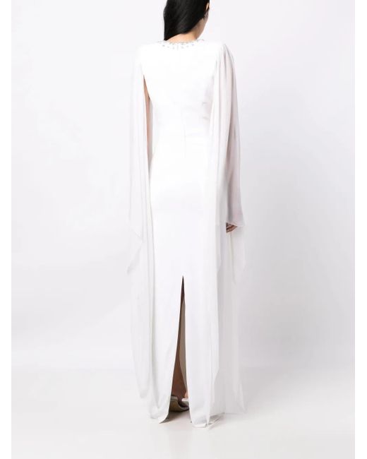 Jenny Packham White Saga Crystal-Embellished Dress