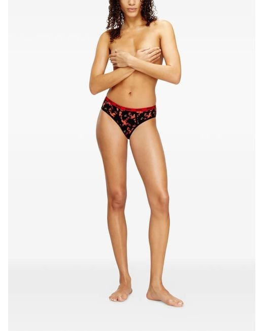DIESEL Red Oxy-Gft Logo-Waistband Thongs (Set Of Three)