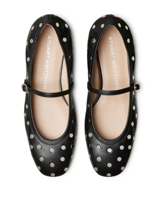 Ballerines Claris Stud Stuart Weitzman en coloris Black