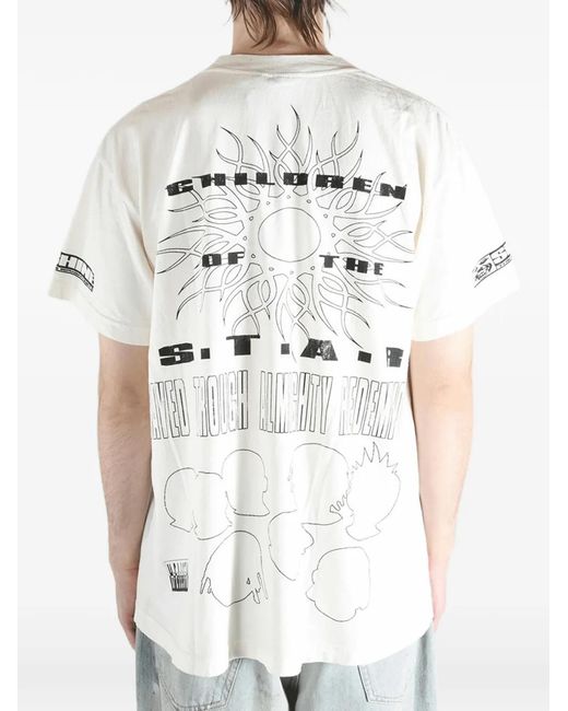 HELLSTAR White "Children Of The Star" Printed T-Shirt for men
