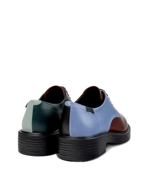 Camper Dean Twins Tweekleurige Leren Oxford Veterschoenen in het Brown