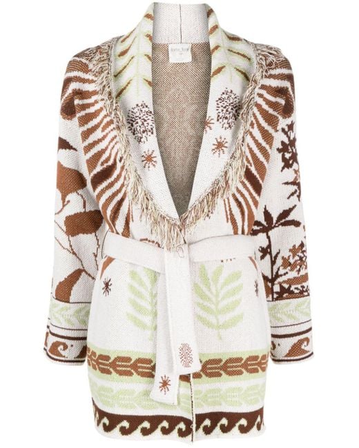 Forte Forte Patterned-Jacquard Chunky-Knit Cardi-Coat in Natural 