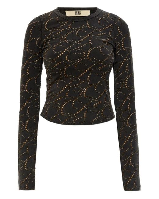 KNWLS Black Cally Studded Top