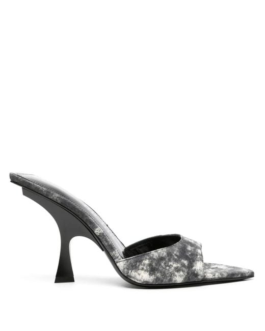The Attico Metallic 100Mm Bleached-Effect Pointed-Toe Sandals