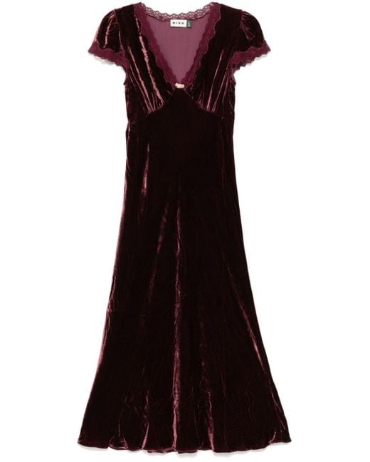 Rixo Clarice Midi-Jurk in het Black