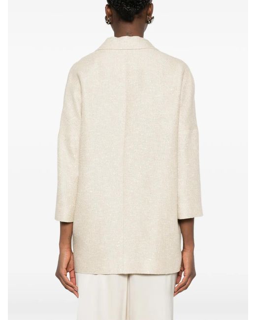 Tagliatore White Single-Breasted Three-Quarter-Sleeve Jacket