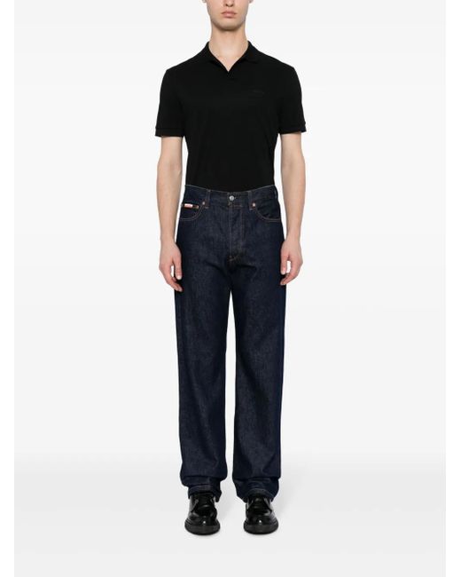 Boss Black Logo-Embroidered Cotton Polo Shirt for men