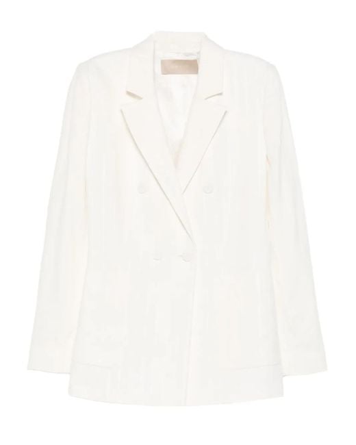 Elie Saab White Double-Breasted Blazer