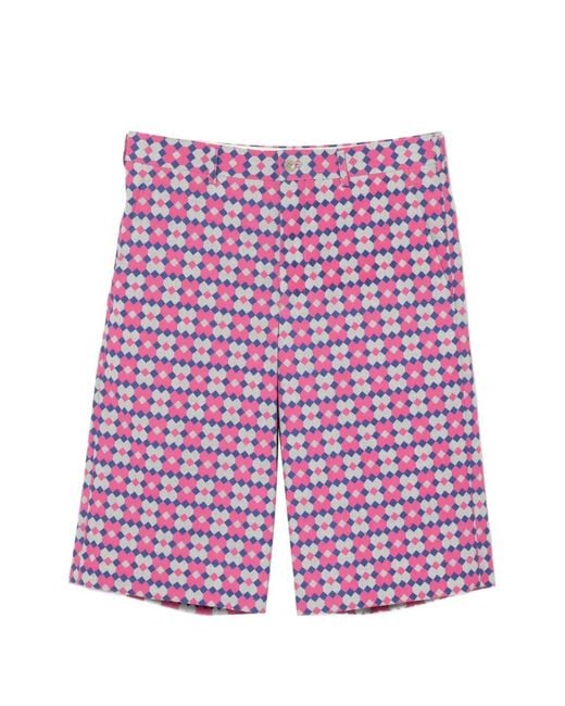 Comme des Garçons Purple Geometric-Print Shorts for men