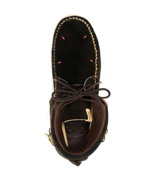 Visvim Black Lace-Up Fringed Derby Shoes for men