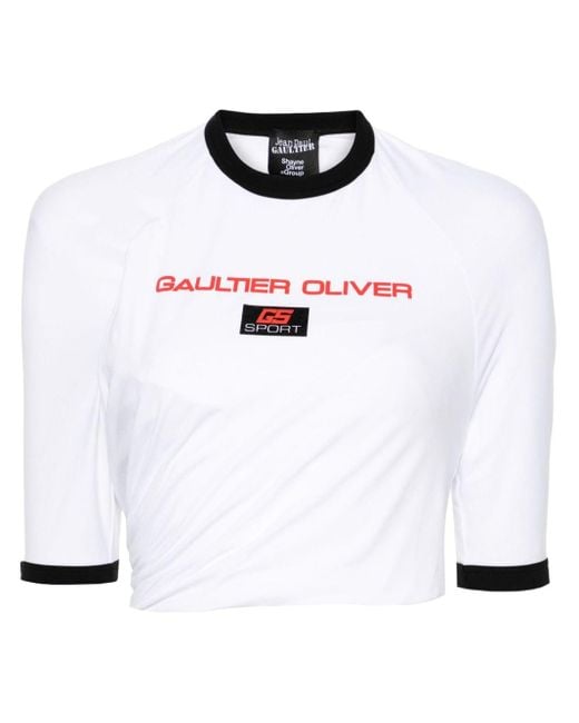 X Shayne Oliver t-shirt à coupe raccourcie Jean Paul Gaultier en coloris White