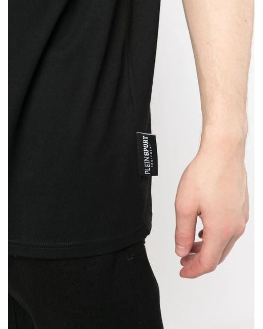 Philipp Plein Black Logo-Print Short-Sleeved T-Shirt for men