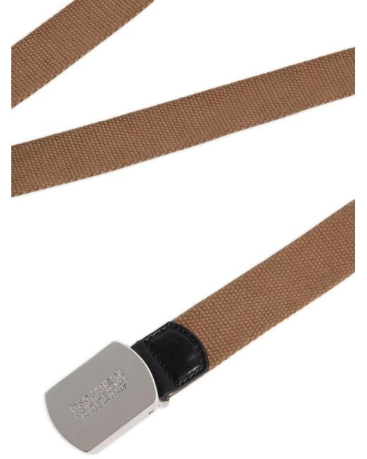 DSquared² White Logo-Plaque Belt for men