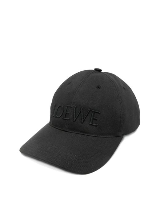 Loewe Black Logo Canvas Baseball Cap for men